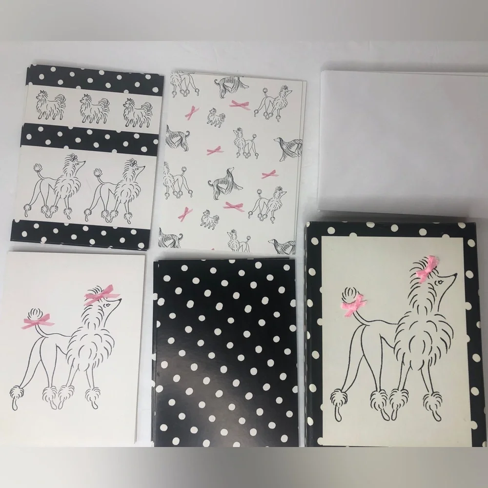 Paris Poodle Greeting Cards Michael Miller 14 Blank Cards Envelopes Set VTG.